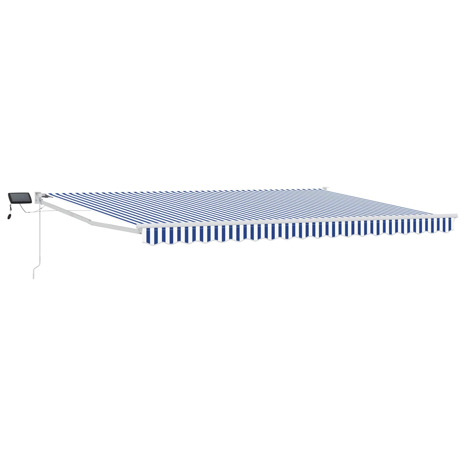 Manuelle Gelenkarmmarkise mit LEDs Blau und Weiß 4 x 2 m