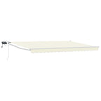 Manuelle Gelenkarmmarkise mit LEDs Creme und Weiß 4 x 2 m