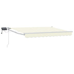 Manuelle Gelenkarmmarkise mit LEDs Creme und Weiß 3 x 2,5 m