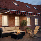 Manuelle Gelenkarmmarkise mit LEDs 3 x 2,5 m
