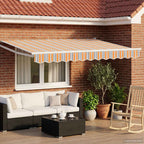 Manuelle Gelenkarmmarkise mit LEDs Blau, Orange, Weiß 3 x 2,5 m