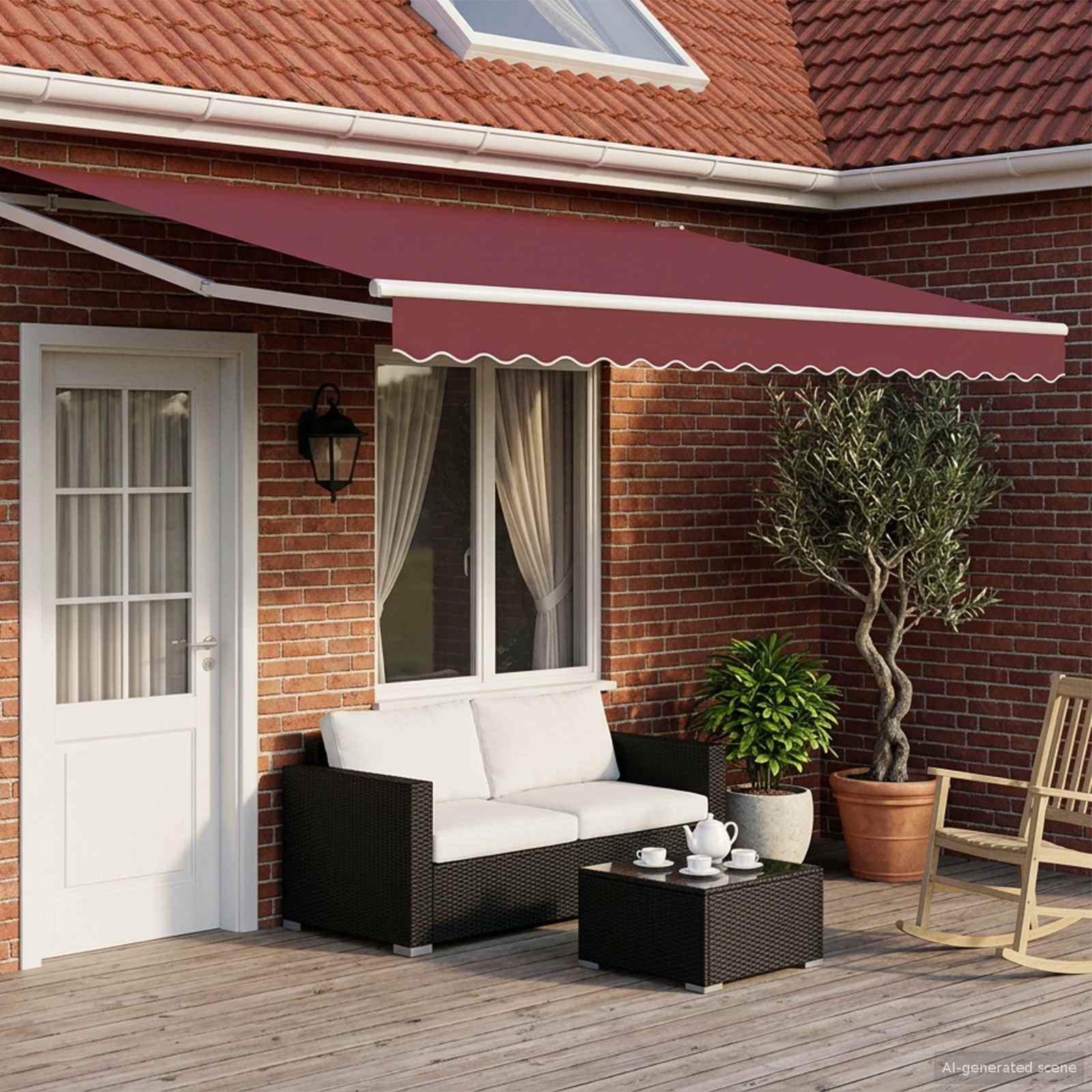 Manuelle Gelenkarmmarkise mit LEDs 4,5 × 3 m