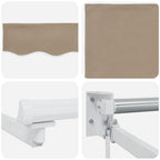 Manuelle Gelenkarmmarkise mit LEDs Beige und Weiß 4,5 × 3 m