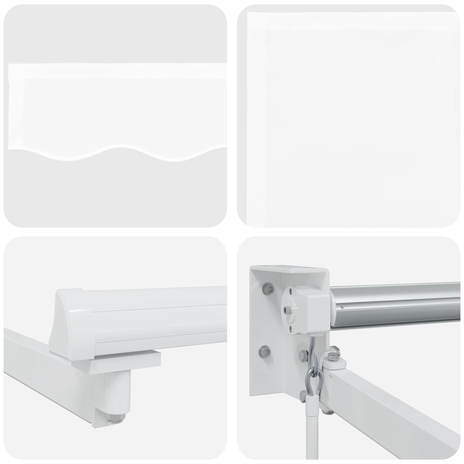 Manuelle Gelenkarmmarkise mit LEDs Weiß 5 x 3 m