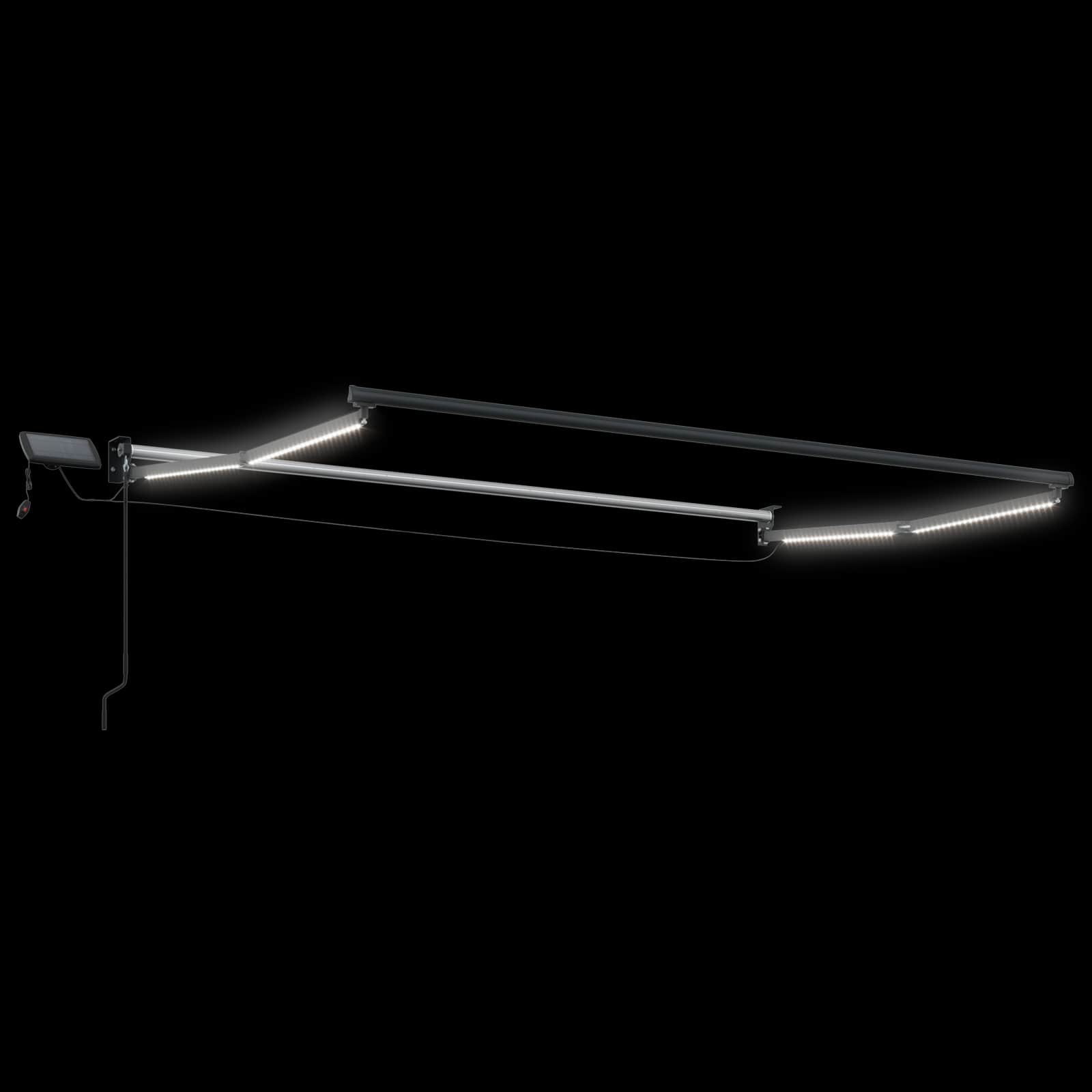 Manuelle Gelenkarmmarkise mit LEDs Anthrazit 2,5 x 2 m