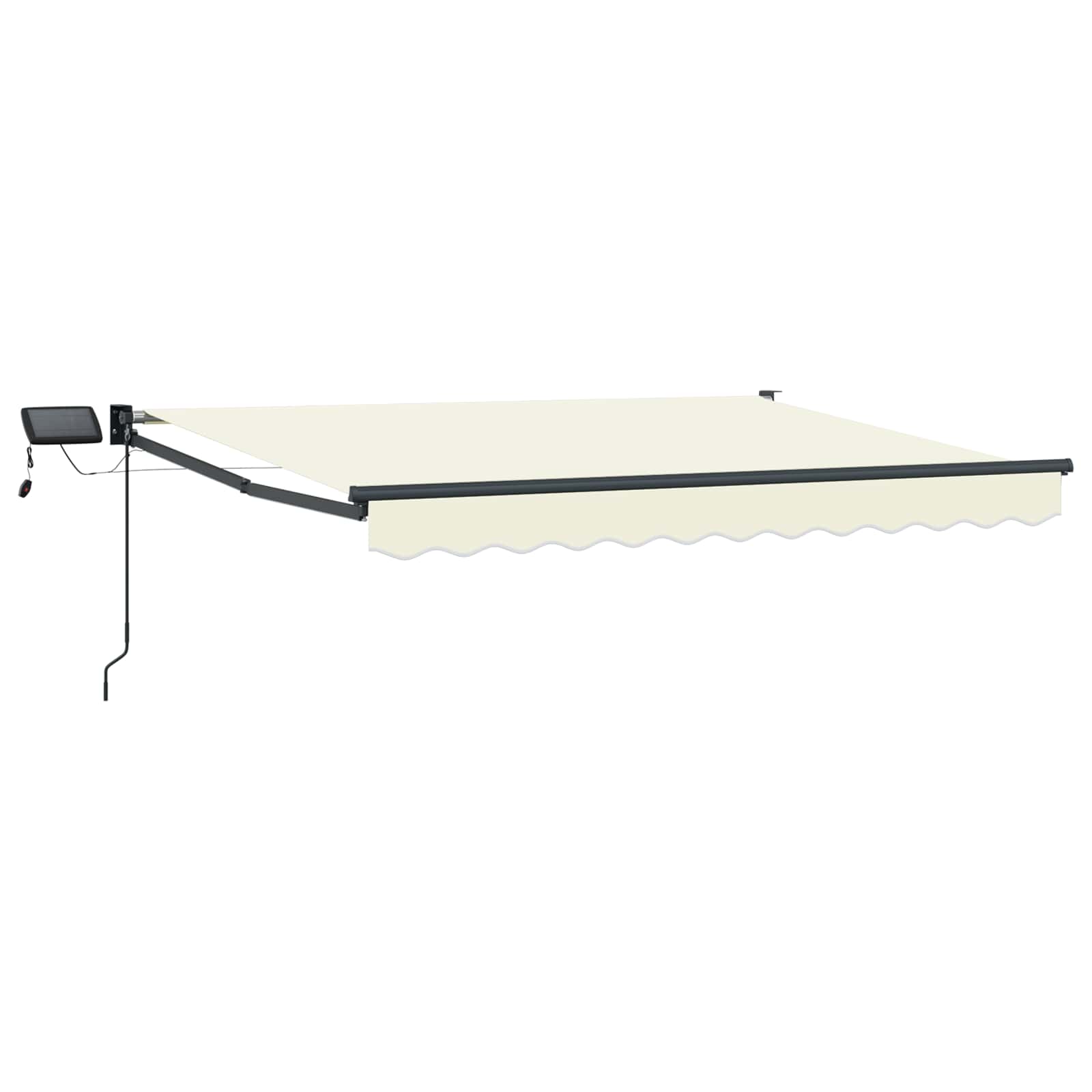 Manuelle Gelenkarmmarkise mit LEDs Creme und Anthrazit 3 x 2 m