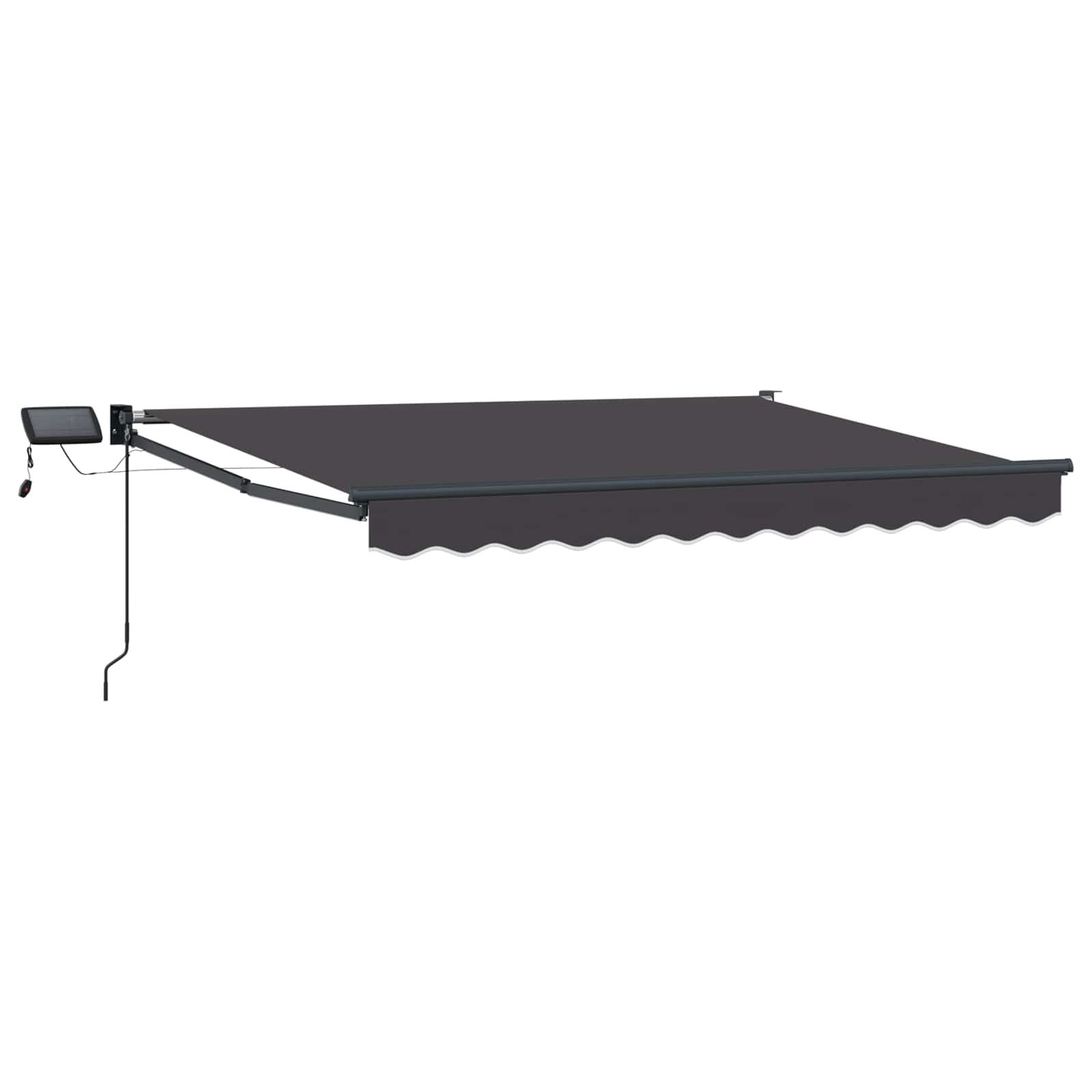 Manuelle Gelenkarmmarkise mit LEDs Anthrazit 3 x 2,5 m