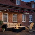 Manuelle Gelenkarmmarkise mit LEDs 3 x 2,5 m