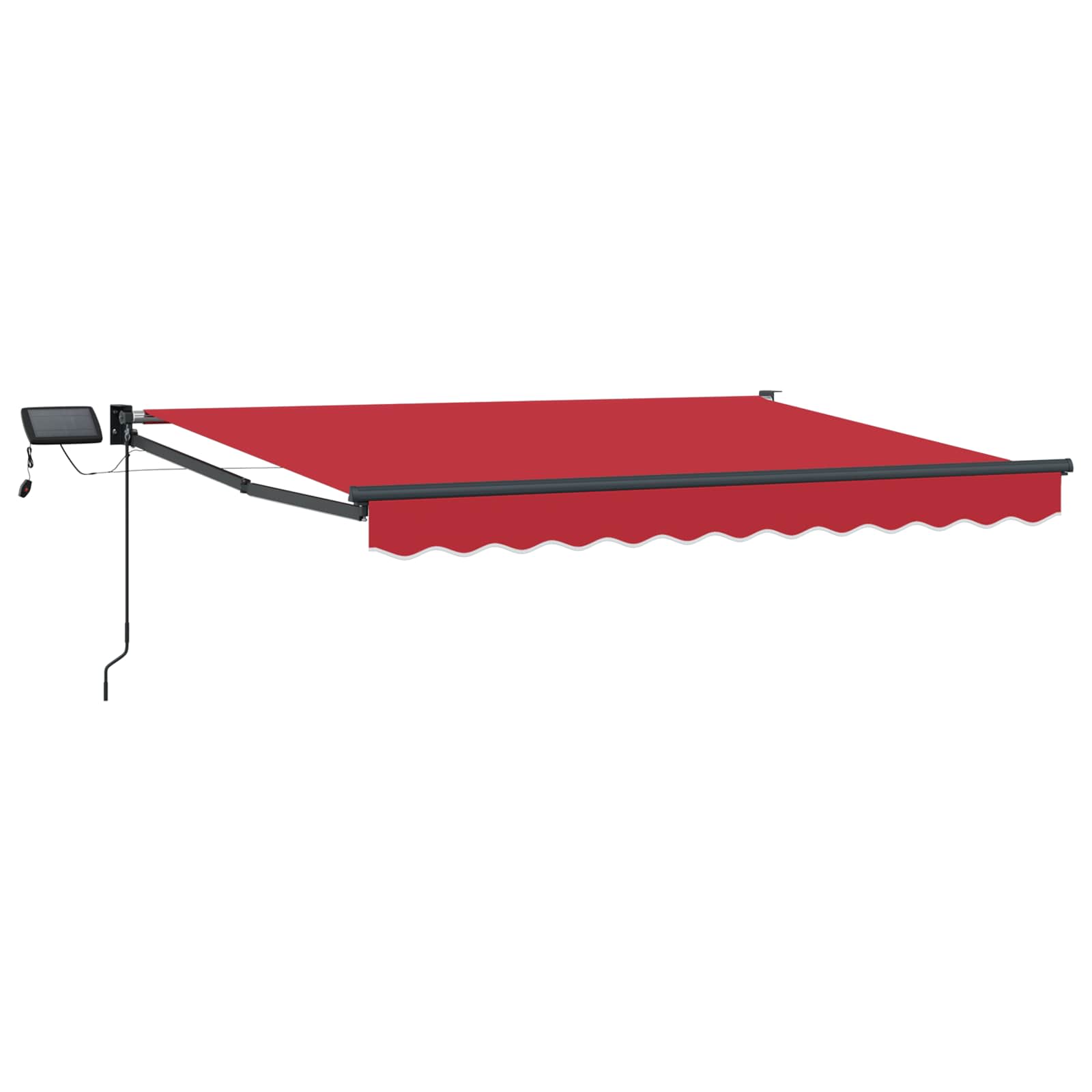 Manuelle Gelenkarmmarkise mit LEDs Rot und Anthrazit 3 x 2,5 m