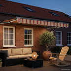 Manuelle Gelenkarmmarkise mit LEDs Mehrfarbig 3,5 x 2,5 m