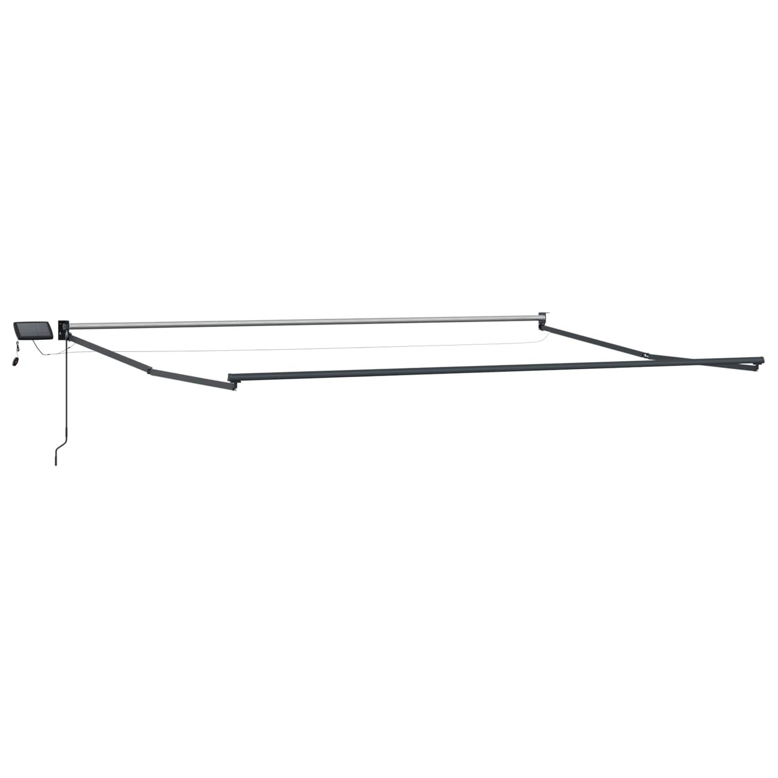 Manuelle Gelenkarmmarkise mit LEDs Anthrazit und Weiß 4 x 3 m