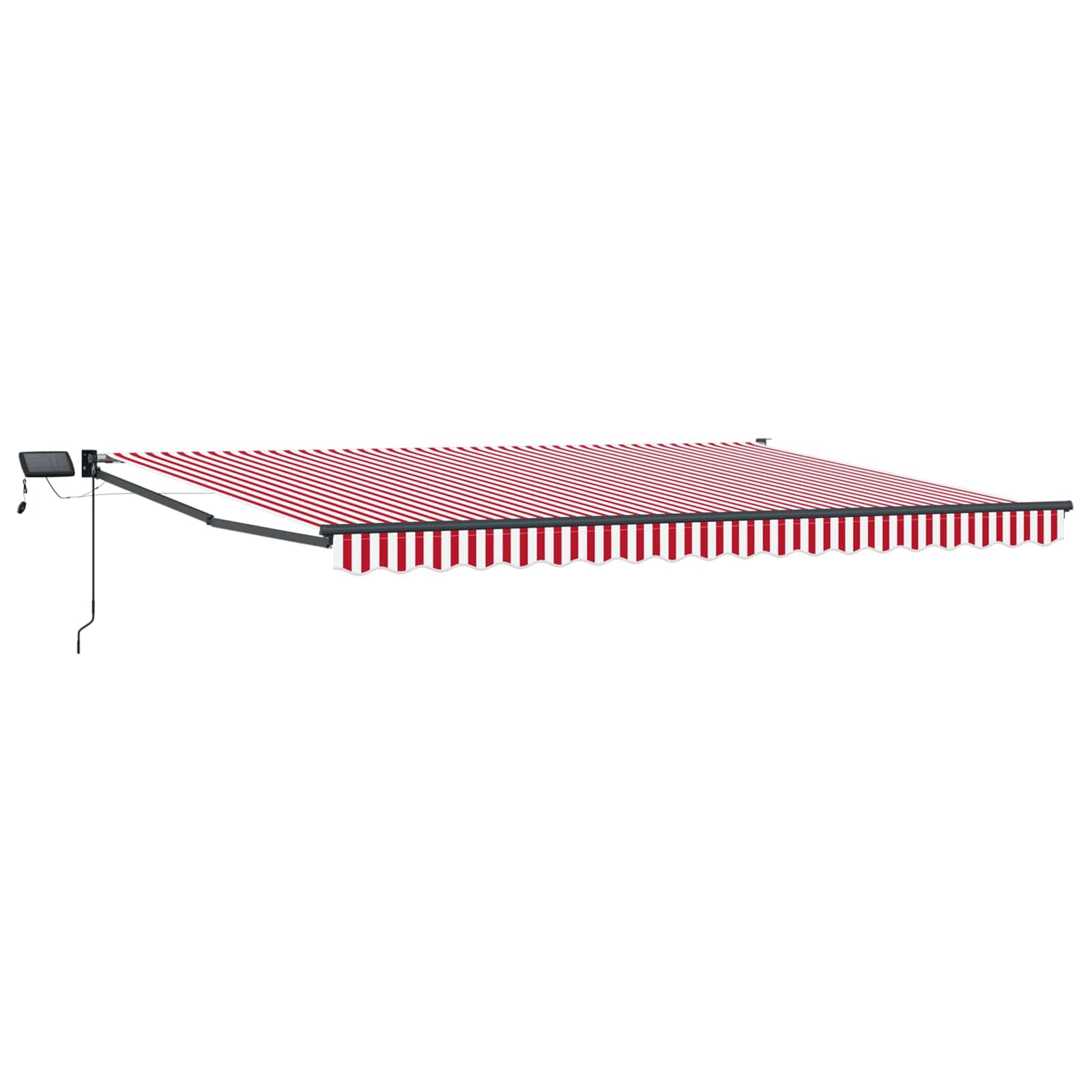 Manuelle Gelenkarmmarkise mit LEDs Rot, Weiß, Anthrazit 5 x 3 m