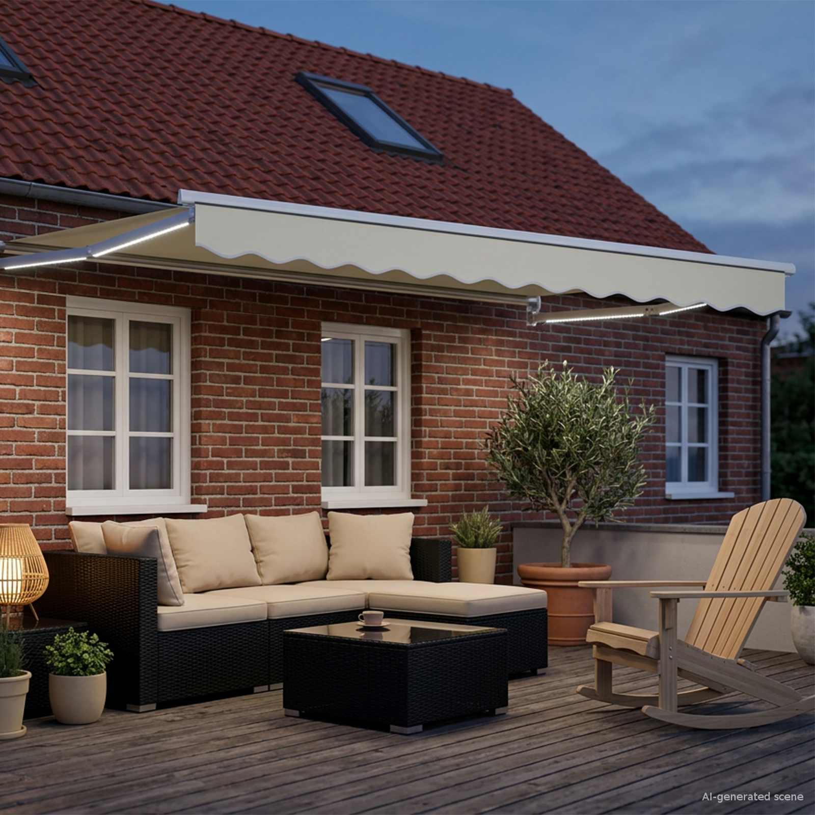 Elektrische ausziehbare Markise Creme 2,5 x 2 m