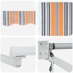 Elektrische ausziehbare Markise Blau und Orange 4 x 3 m