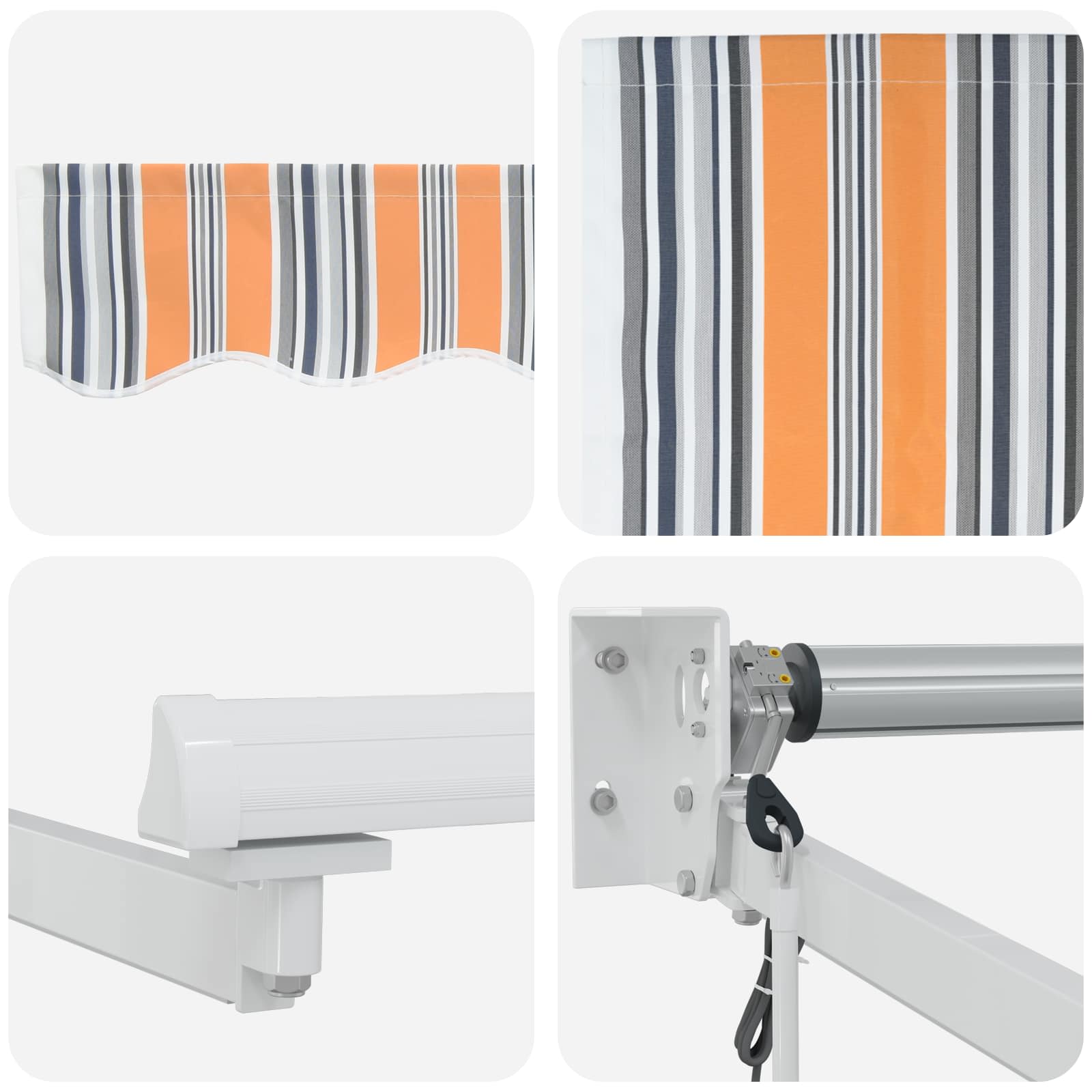 Elektrische ausziehbare Markise Blau und Orange 4 x 3 m