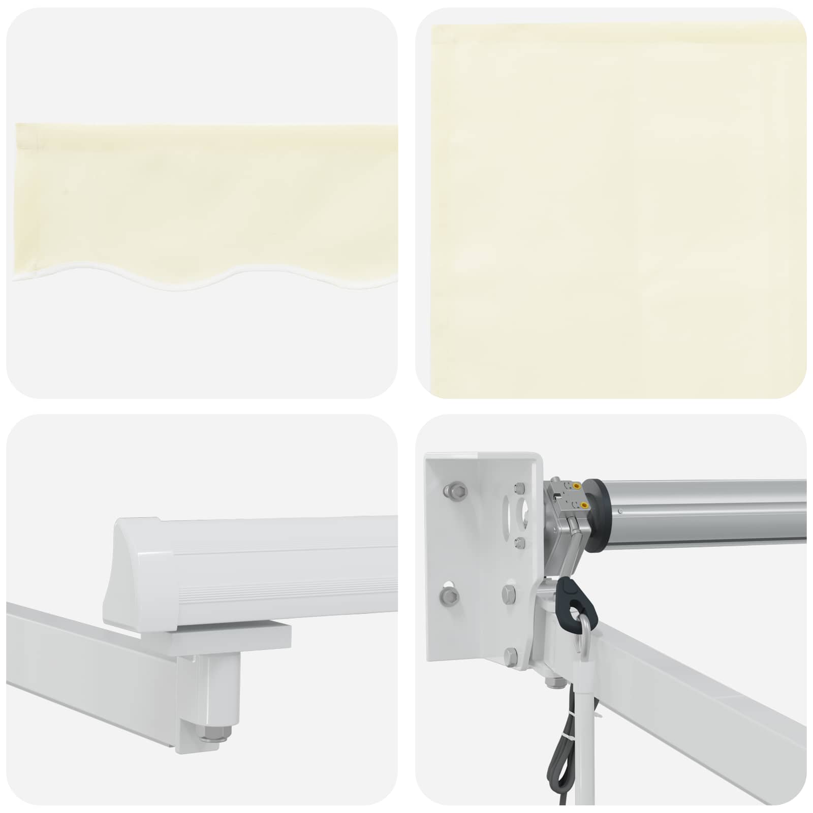 Elektrische ausziehbare Markise Creme 4,5 × 3 m
