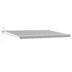 Elektrische ausziehbare Markise Anthrazit und Weiß 5 x 3 m