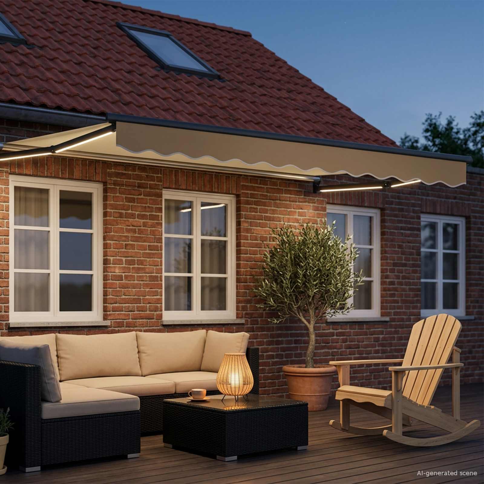 Elektrische ausziehbare Markise Creme 2,5 x 2 m