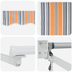 Elektrische ausziehbare Markise Grau, Orange, Weiß 3 x 2,5 m