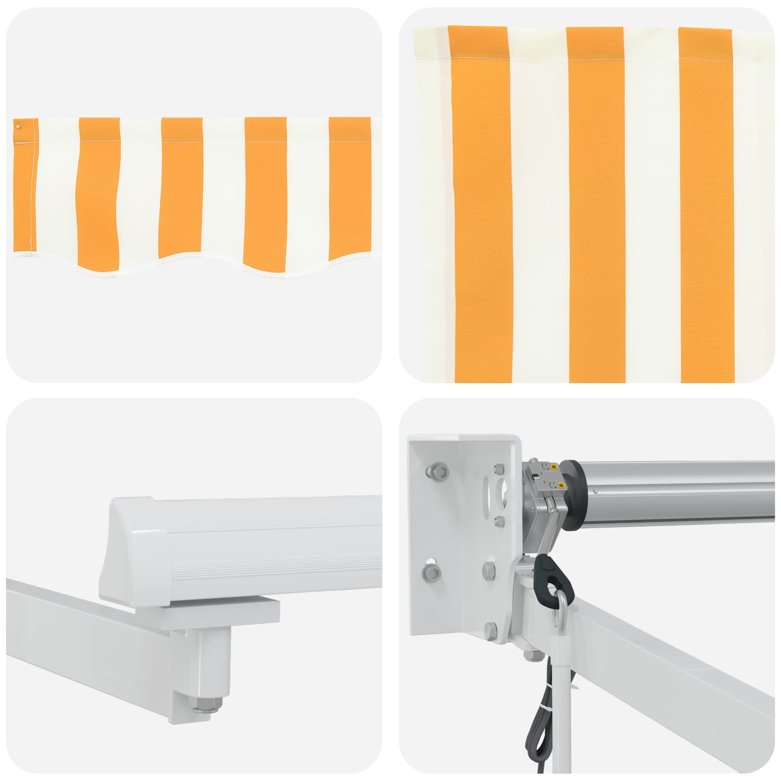 Elektrische ausziehbare Markise Gelb und Weiß 3,5 x 2,5 m