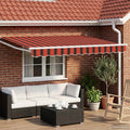 Elektrische ausziehbare Markise Orange, Braun, Weiß 3,5 x 2,5 m