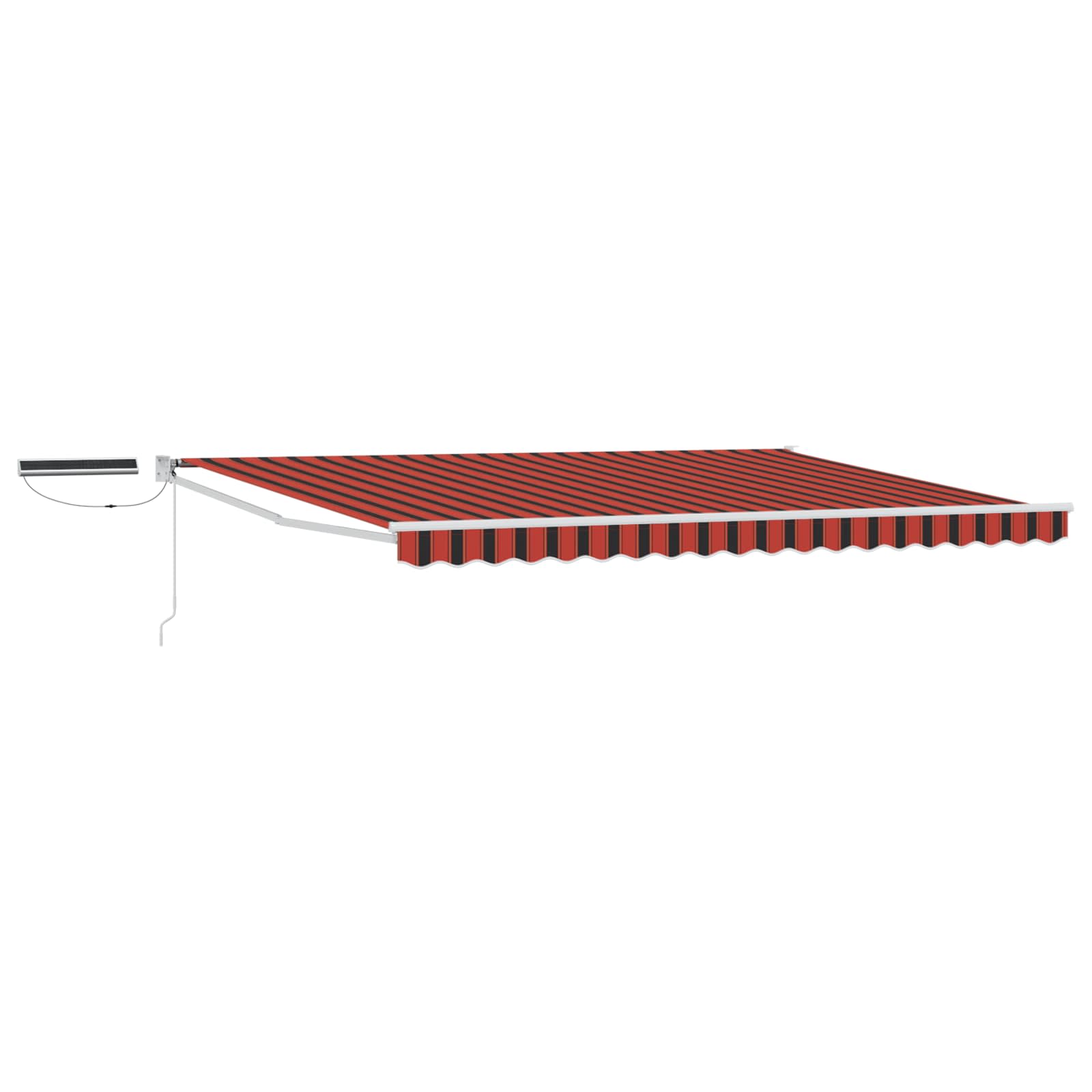 Elektrische ausziehbare Markise Orange, Braun, Weiß 4,5 × 3 m