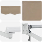 Elektrische ausziehbare Markise Beige und Weiß 4,5 × 3 m
