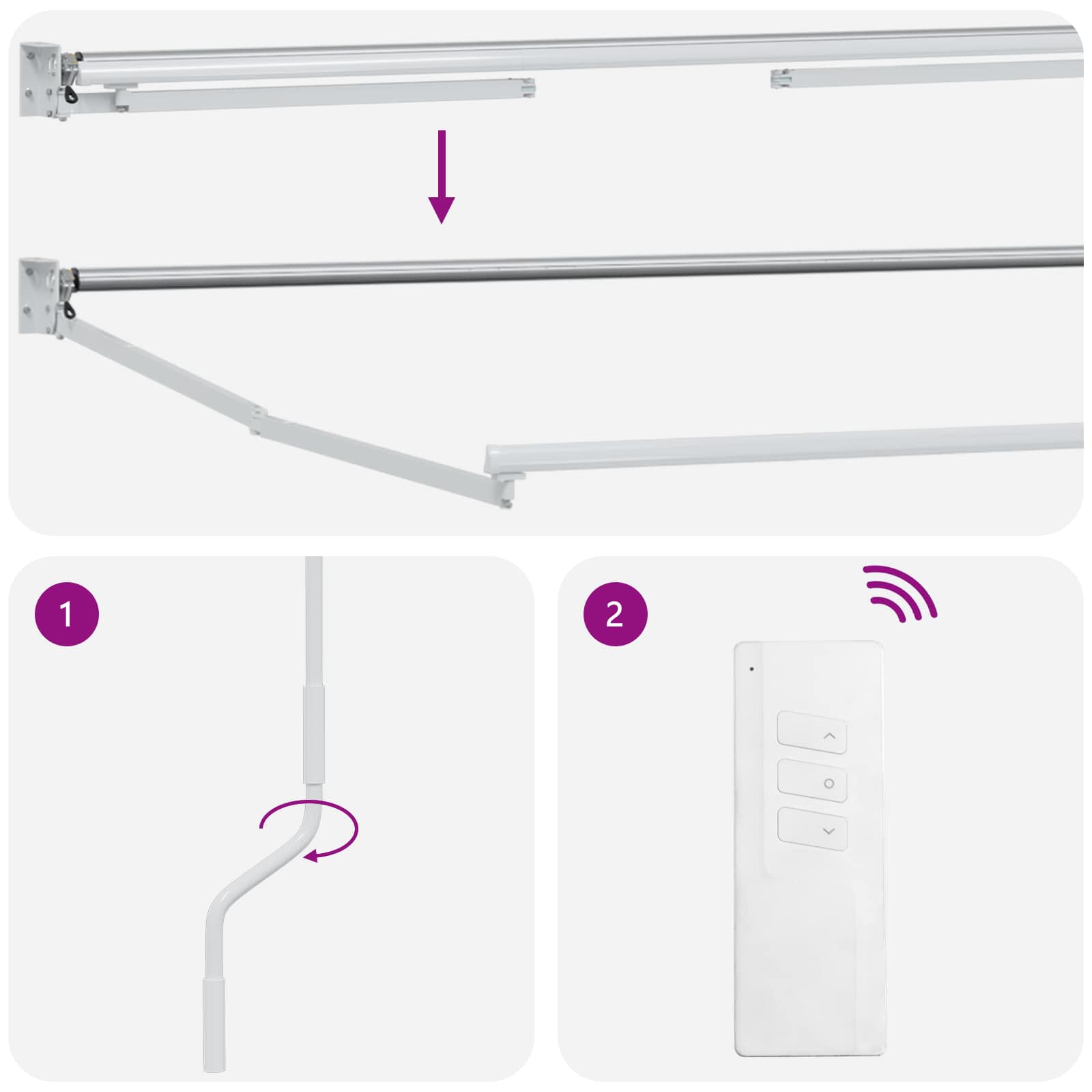 Elektrische ausziehbare Markise Anthrazit und Weiß 5 x 3 m