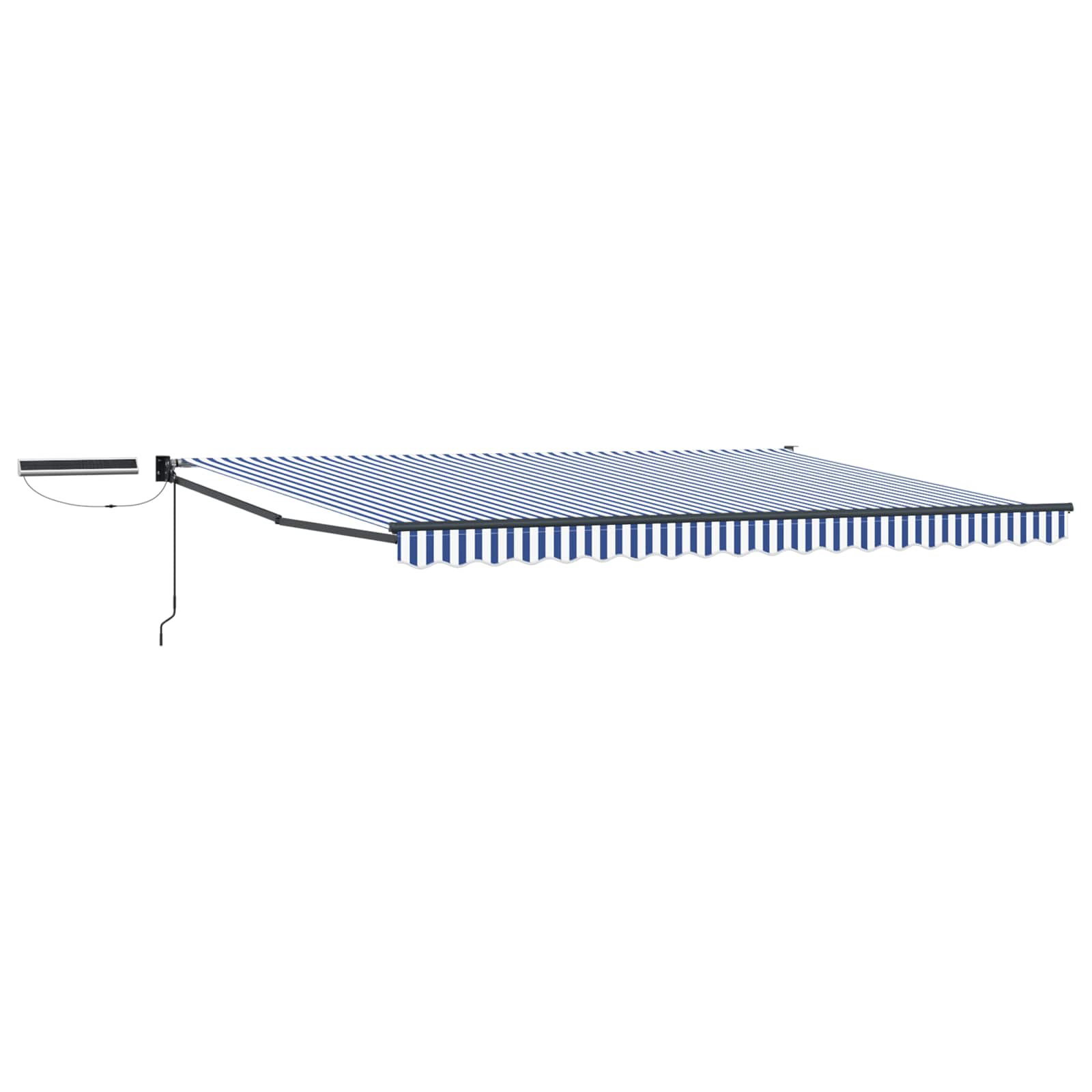 Elektrische ausziehbare Markise Blau, Weiß, Anthrazit 4 x 3 m