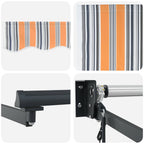 Elektrische ausziehbare Markise Blau, Orange, Anthrazit 4 x 3 m