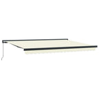 Einziehbare Markise Creme und Grau 400 x 300 cm