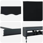 Einziehbare Markise Schwarz 4 x 3 m Leinen und Aluminium