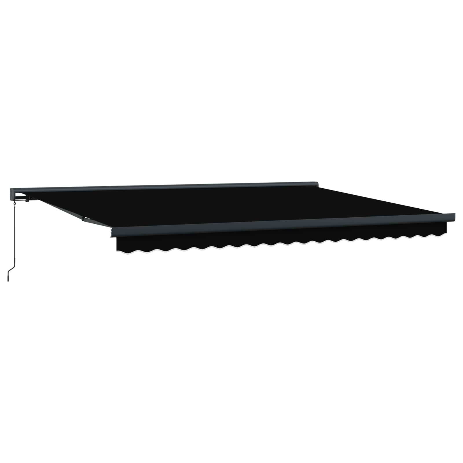 Einziehbare Markise Schwarz 4 x 3 m Leinen und Aluminium