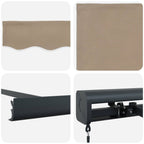 Einziehbare Markise Beige 4 x 3 m Leinen und Aluminium