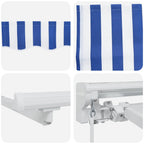Manuell einziehbare Markise Blau und Weiß 3 x 2,5 m