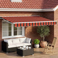 Manuell einziehbare Markise Orange, Schwarz und Gelb 3 x 2,5 m