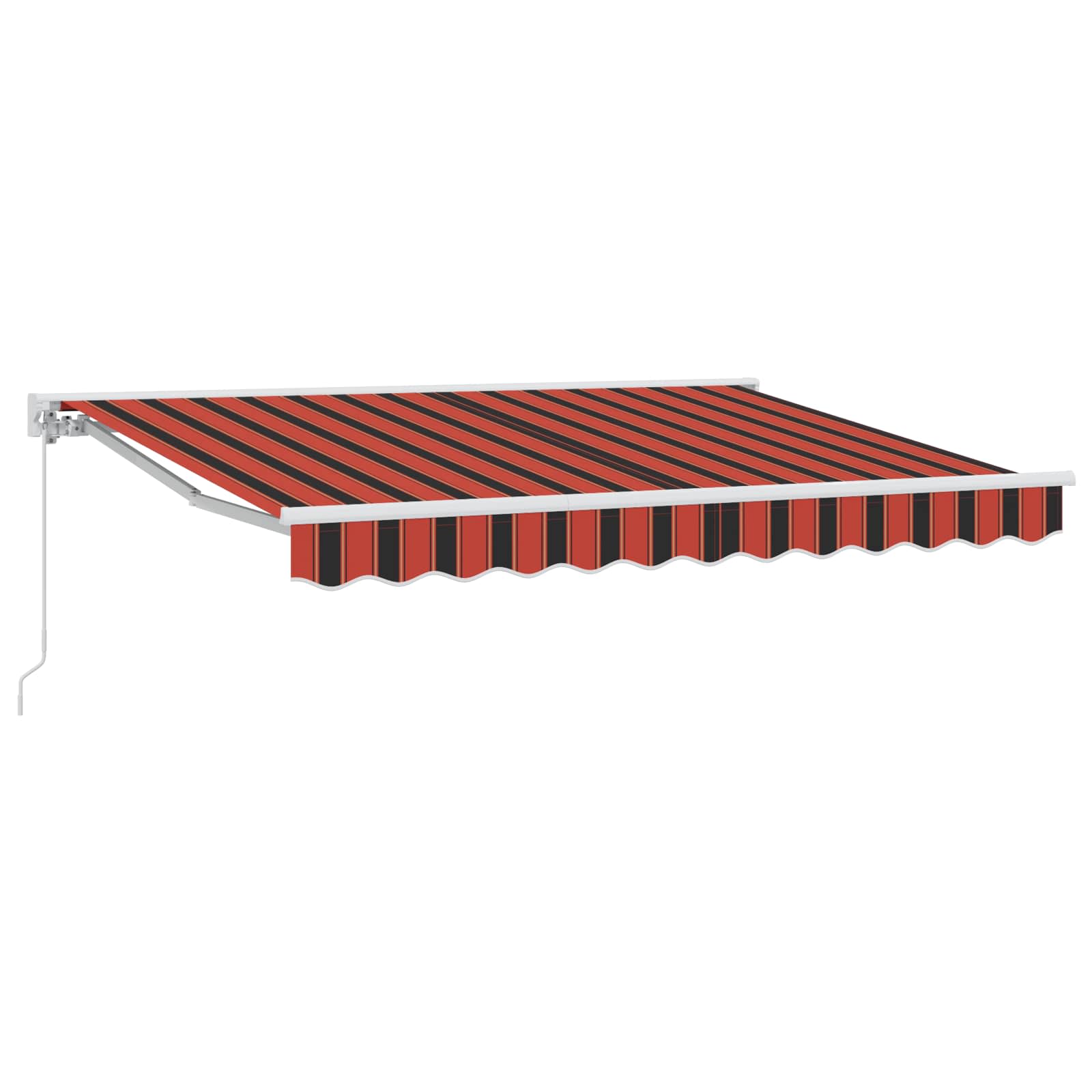 Manuell einziehbare Markise Orange, Schwarz und Gelb 3 x 2,5 m