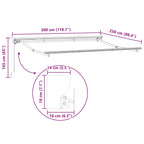 Manuell einziehbare Markise Bordeauxrot 3 x 2,5 m