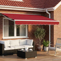 Manuell einziehbare Markise Rot 3 x 2,5 m