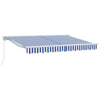 Manuell einziehbare Markise Blau und Weiß 3,5 x 2,5 m