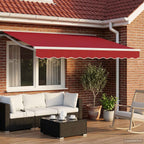 Manuell einziehbare Markise Rot 3,5 x 2,5 m