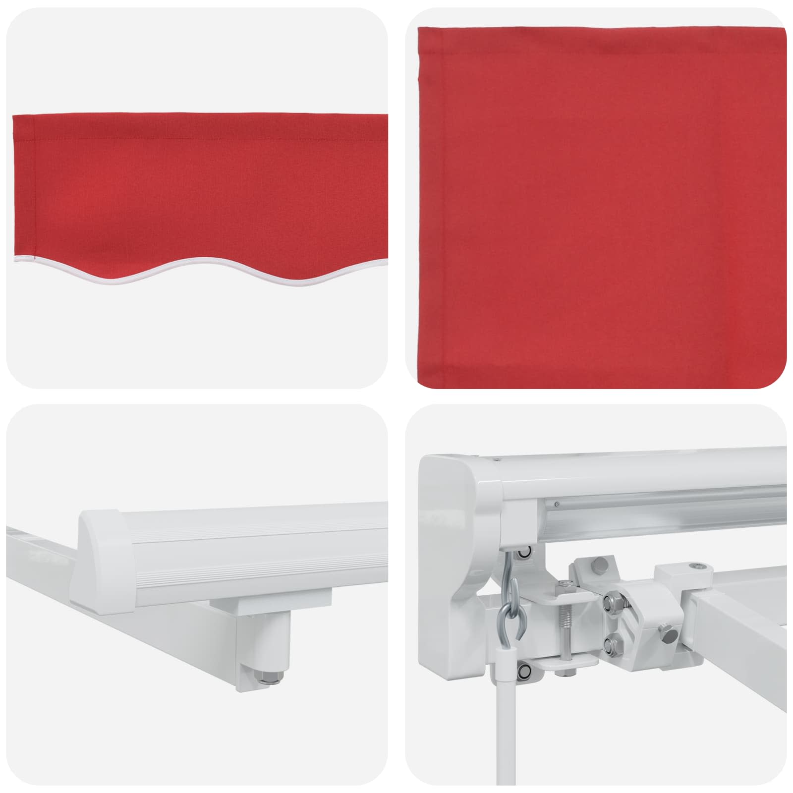 Manuell einziehbare Markise Rot 4 x 3 m