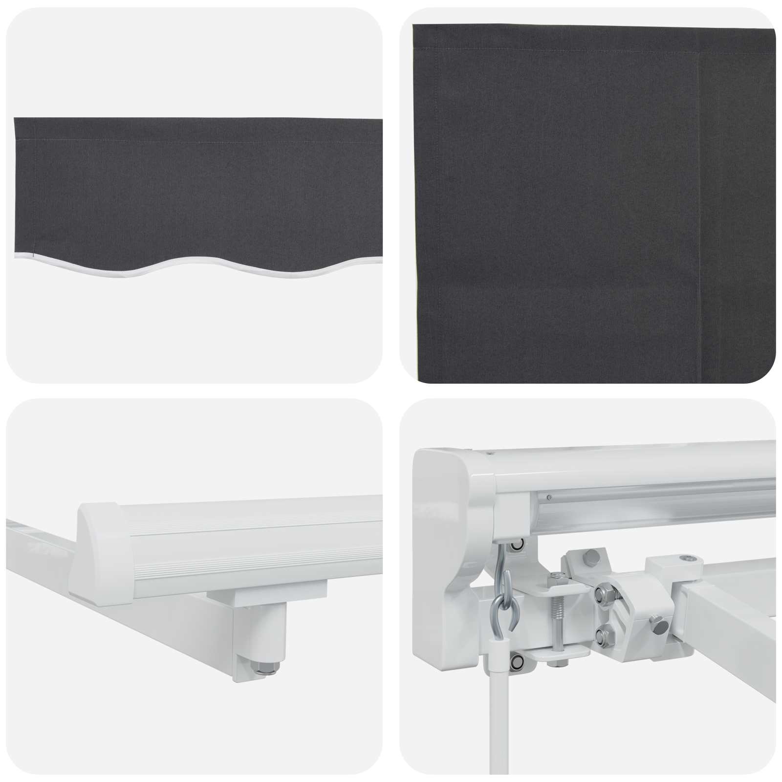 Manuell einziehbare Markise Anthrazit 4 × 3,5 m