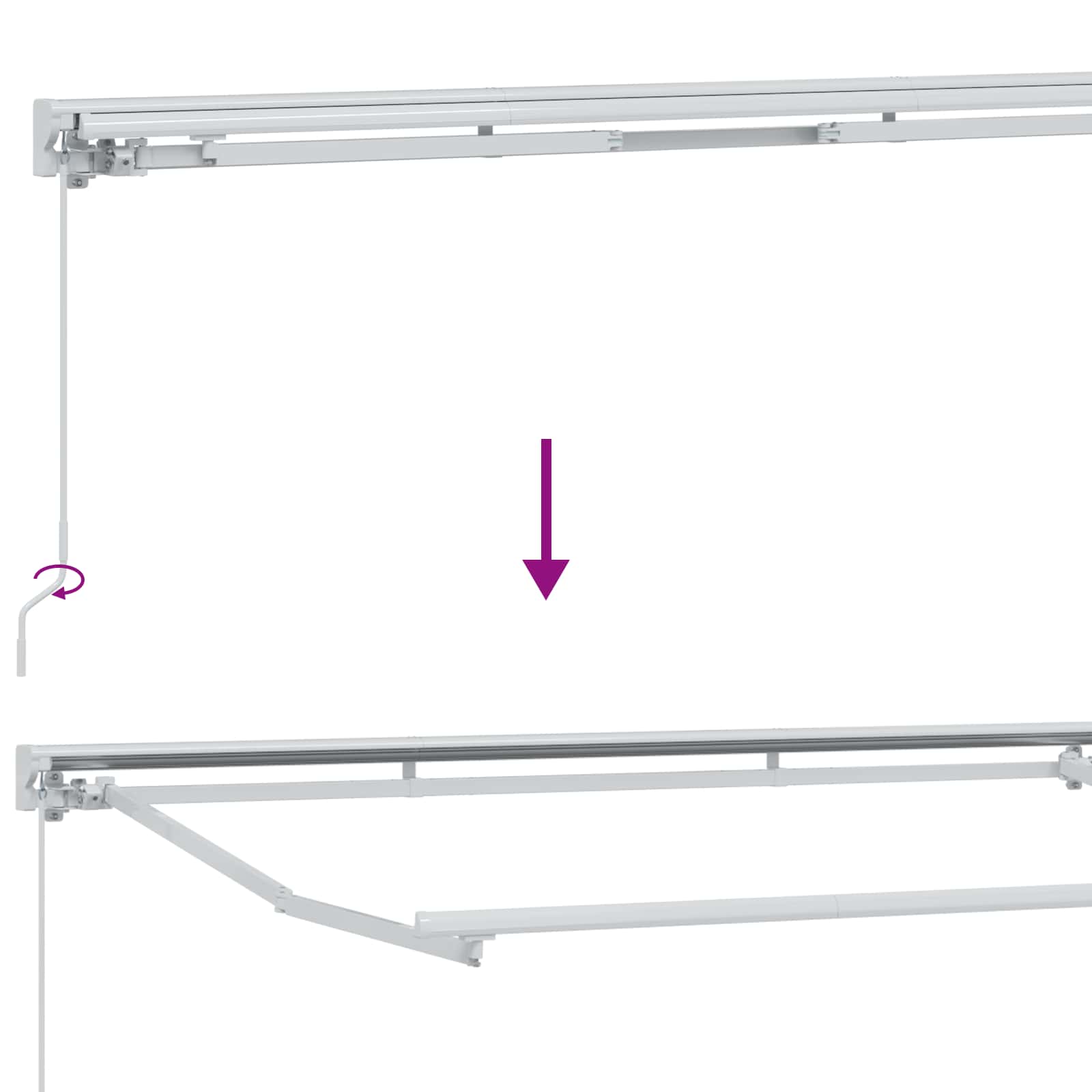 Manuell einziehbare Markise Blau und Weiß 4,5 × 3 m