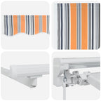 Manuell einziehbare Markise Orange, Grau, Blau, Weiß 4,5 × 3 m