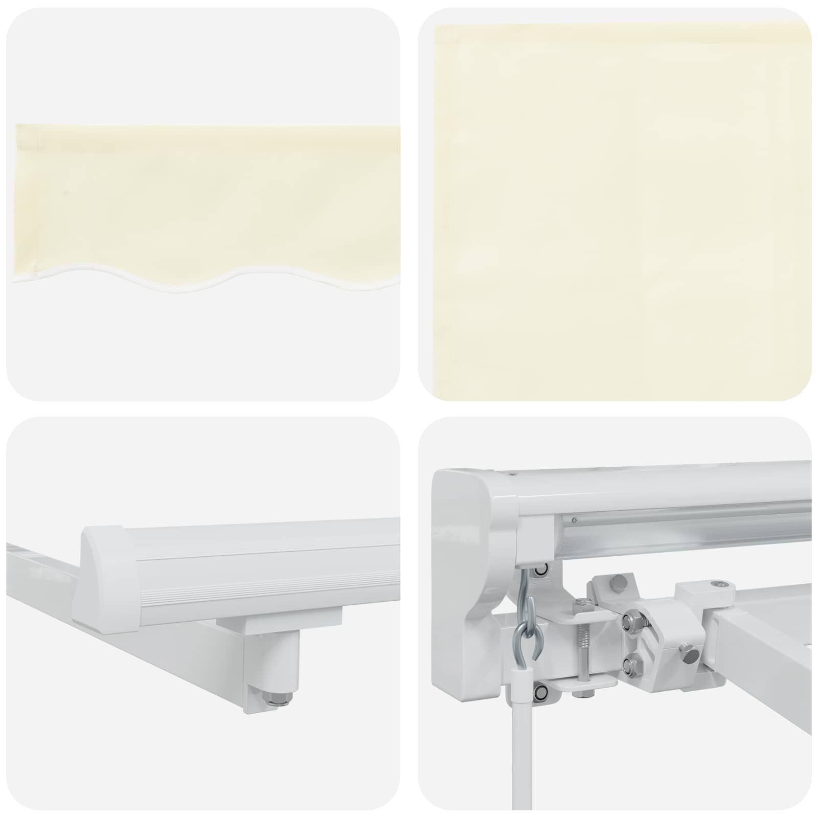 Manuell einziehbare Markise Creme 4,5 x 3,5 m