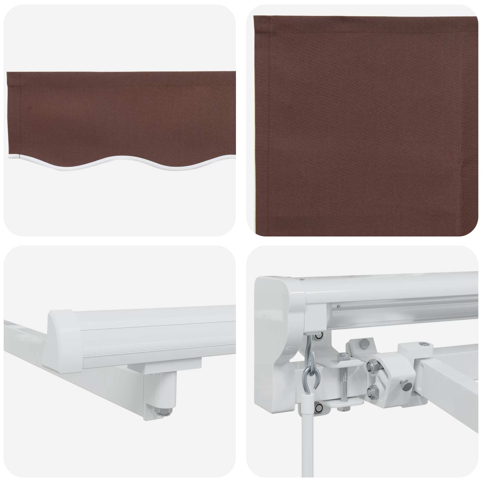 Manuell einziehbare Markise Braun 5 x 3,5 m