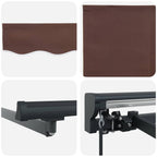 Manuell einziehbare Markise Braun 3,5 x 2 m