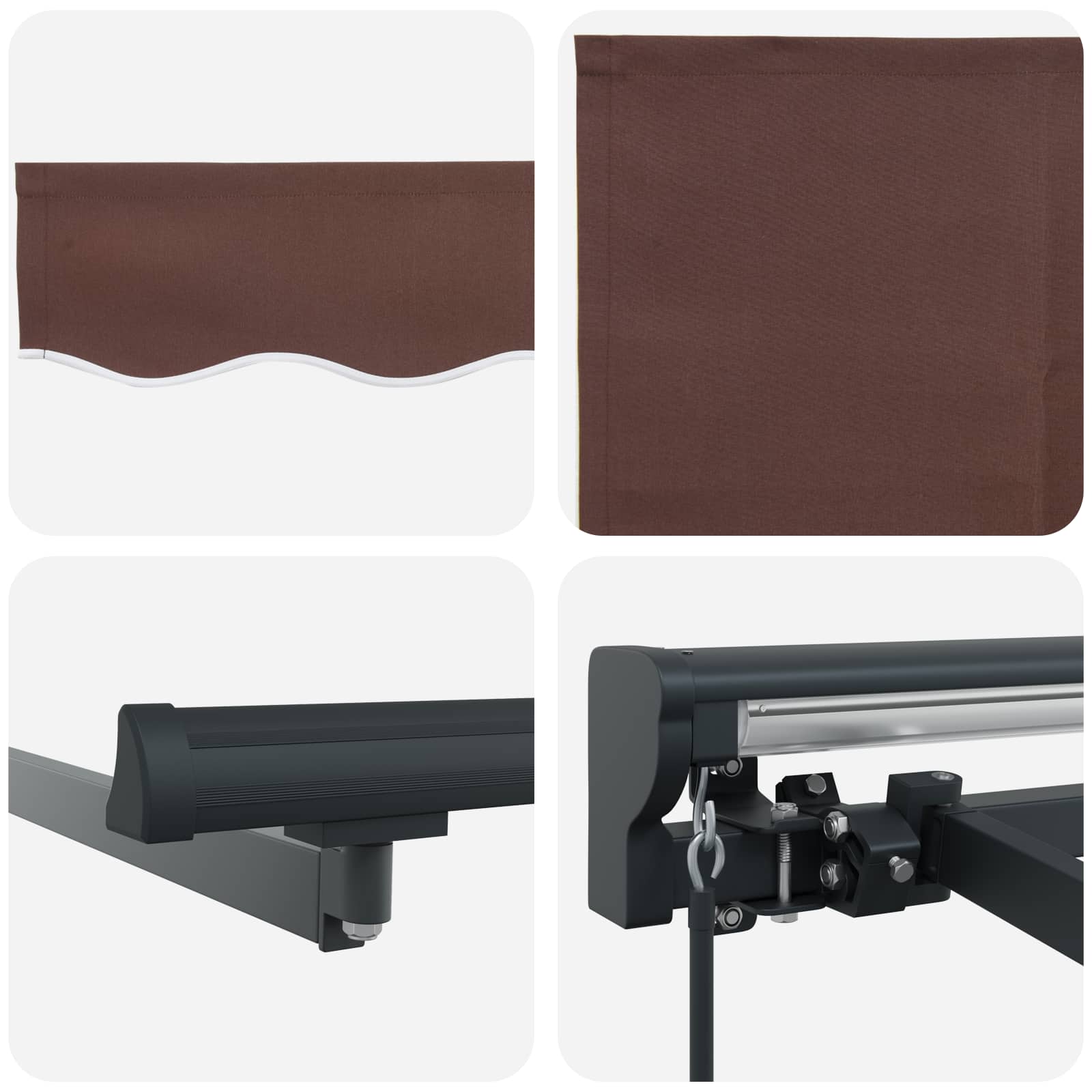Manuell einziehbare Markise Braun 4 × 3,5 m