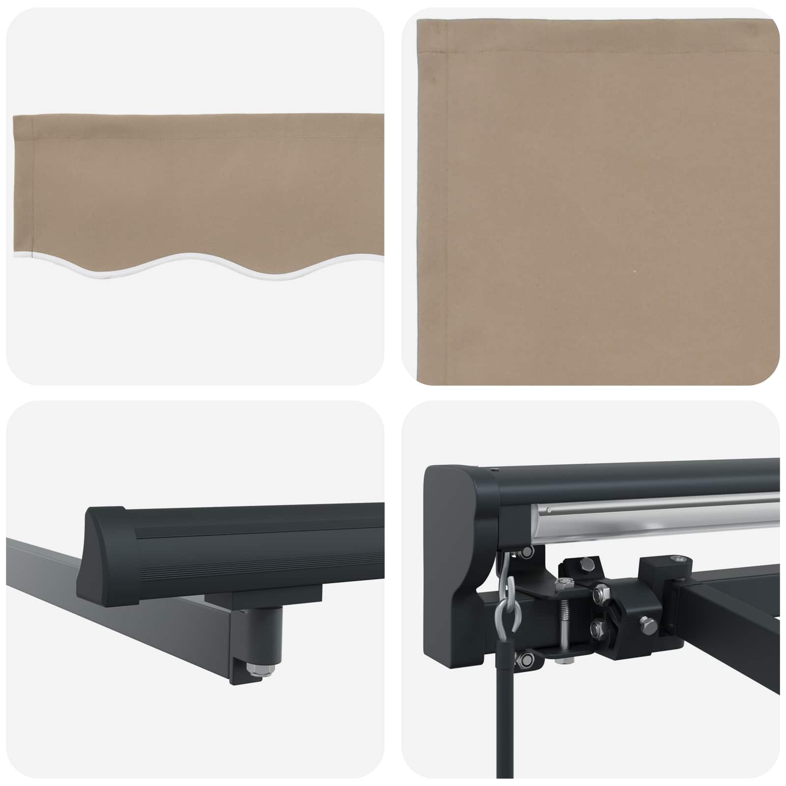 Manuell einziehbare Markise Beige 4 × 3,5 m